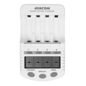 Avacom Inteligentní nabíječka JVL-505, na 4 ks AA/AAA, NiMH, Ni-Cd, 220V (el.síť), nabíjení samotných článků