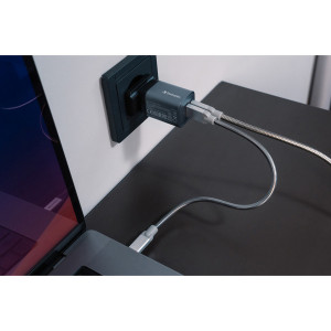 Verbatim, GaN cestovní nabíječka do sítě USB 3.0, USB C, šedá, 35 W, vyměnitelné vidlice C,G,A