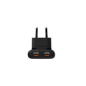 Verbatim Fold ,n, Go, GaN nabíječka do sítě 2 USB-C PD 3.0, černá, 65W, pevná EU vidlice