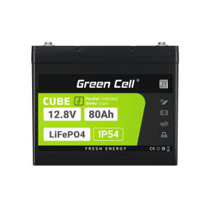 Green Cell CUBE LiFePO4 80Ah 12.8V 1024Wh Lithium Iron Phosphate Battery pro Camper, Cleaning Equipment, Camping