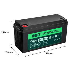 Green Cell Cube AGM VRLA IP54 12V 150Ah maintenance-free baterie pro,