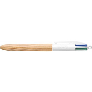 Kuličkové pero "4 Colours Wood Effect", čtyři barvy, 0,32 mm, zatahovací, BIC 508964