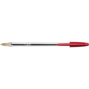 Kuličkové pero "Cristal Original", červená, 0,32 mm, s víčkem, BIC 8373619