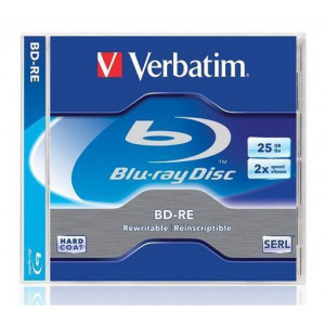 BD-RE Blu-Ray, DL, přepisovatelný, 25GB, 2x, Verbatim, jewel box