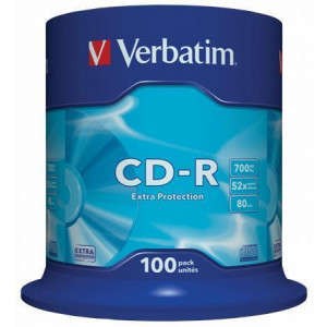 CD-R 700MB, 80min., 52x, DL Extra Protection, Verbatim, 100-cake
