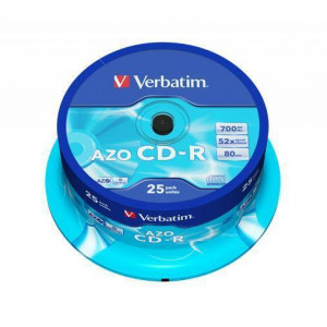 CD-R 700MB, 80min., 52x, DLP Crystal AZO, Verbatim, 25-cake
