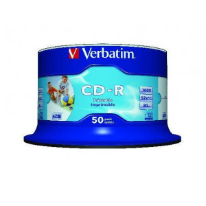 CD-R 700MB, 80min., 52x, Printable, no-ID, Verbatim, 50-cake