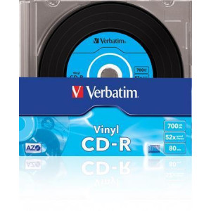 CD-R 700MB, 80min., 52x, Vinyl, DLP Crystal AZO, Verbatim, slim box