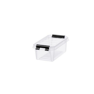 Úložný box "Classic 0,5", průhledný, plast, 0,3 l, černé úchytky, SMARTSTORE 3452070