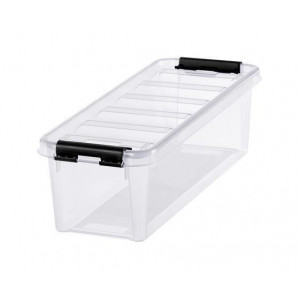 Úložný box "Classic 4", průhledný, plast, 3,5 l, černé úchytky, SMARTSTORE 3455070