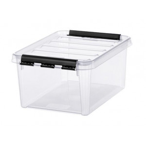 Úložný box "Classic 10", průhledný, plast, 8 l, černé úchytky, SMARTSTORE 3482070