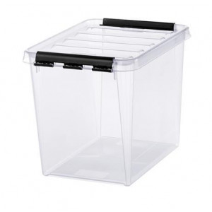 Úložný box "Classic 11", průhledný, plast, 14 l, černé úchytky, SMARTSTORE 3483070