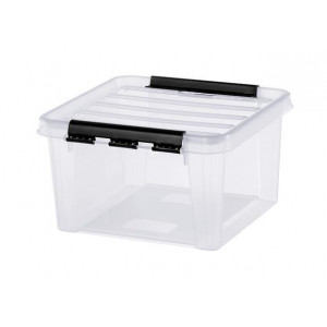 Úložný box "Classic 12", průhledný, plast, 8 l, černé úchytky, SMARTSTORE 3495070