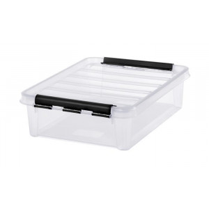 Úložný box "Classic 14", průhledný, plast, 8 l, černé úchytky, SMARTSTORE 3589070