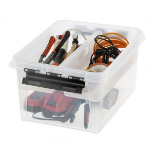 Úložný box " Classic 15", průhledný, plast, černé úchytky, 7 přihrádek, SMARTSTORE 3598790