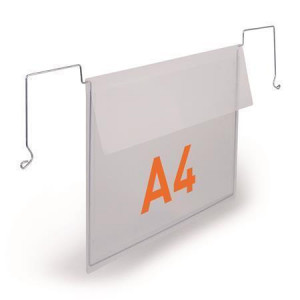 Logistická kapsa, transparentní, A4, horizontální, s drátem a klopou, 50 ks / balení, DURABLE 118819