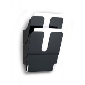 Držák na katalogy "FLEXIPLUS 2", černá, na zeď, A4, na výšku, DURABLE