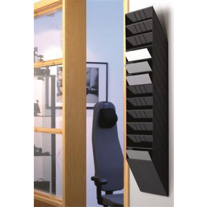 Stojan na katalogy "FLEXIBOXX", černá, nástěnný, vertikální, A4, DURABLE 1709763060