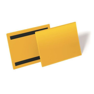 Magnetická kapsa s upevňovacím páskem, žlutá, s magnetem, A5, ležící, DURABLE