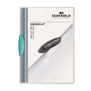 Desky s rychlovazačem "Swingclip 30", světle modrá, s klipem, A4, DURABLE 226014
