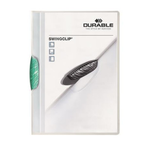 Desky s rychlovazačem "Swingclip 30", tmavě zelená, s klipem, A4, DURABLE 226032