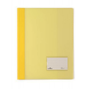 Desky s rychlovazačem "DURALUX", žlutá, extra pevné, A4+, průsvitné, DURABLE 268004