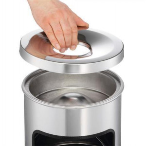 Odpadkový koš "Safe", stříbrná, kulatý, s popelníkem, DURABLE 333223