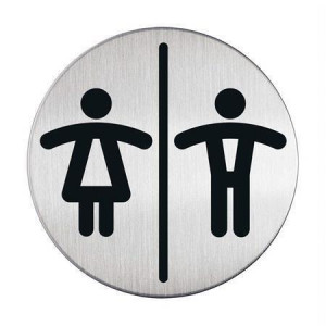 Piktogram "Dámské/Pánské WC", samolepicí, nerez, DURABLE 492023