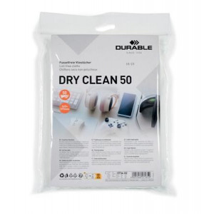 Čisticí utěrky na monitory "Dry clean 50", bílá, 50 ks, DURABLE 573402