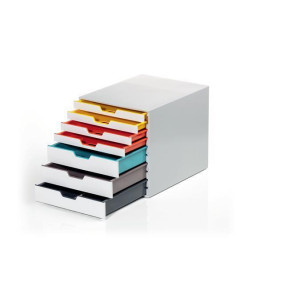 Zásuvkový box "VARICOLOR MIX 7", barevná, plastový, 7 zásuvek, DURABLE 762727