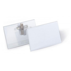 Jmenovka s klipem a zavíracím špendlíkem "Click fold", 54 x 90 mm, DURABLE