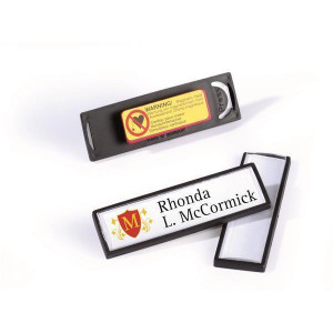 Jmenovka s magnetem "CLIP CARD", černá, 17 x 67 mm, DURABLE 813201