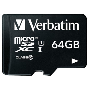 Verbatim paměťová karta Micro Secure Digital Card Premium, 64GB, micro SDXC, 44084, UHS-I U1 (Class 10), s adaptérem