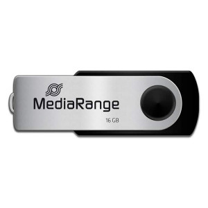 MediaRange USB flash disk, USB USB 2.0, 16GB, černý, MR910, USB A, swivel