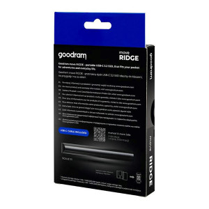 SSD Externí Goodram Move Ridge, SSDR-GMRE-02T-K0, 2000GB, černý, USB-C 3.2