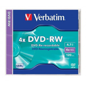 DVD-RW, 4,7GB, 4x, Verbatim, jewel box