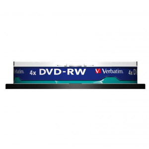 Verbatim DVD-RW, Matt Silver, 43552, 4.7GB, 4x, spindle, 10-pack, bez možnosti potisku, 12cm, pro archivaci dat