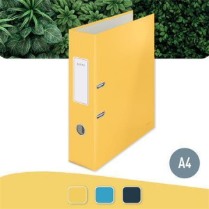Pákový pořadač "Cosy Soft Touch", matně žlutá, karton, A4, 180°, 80 mm, LEITZ