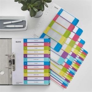 Celoplastové rejstříky "Wow", A4 Maxi, 1-10, LEITZ
