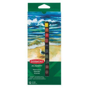 Temperové barvy "Academy", 12 ks, 12 ml, DERWENT