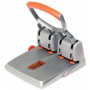 Čtyřděrovačka "Supreme HDC150/4", stříbrná-oranžová, velkokapacitní, 150 listů,  RAPID