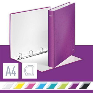 Pořadač čtyřkroužkový "Active Wow", purpurová, polaminovaný karton, 40 mm, LEITZ