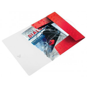 Desky s gumičkou "Wow", červená, A4, PP, LEITZ 45990026