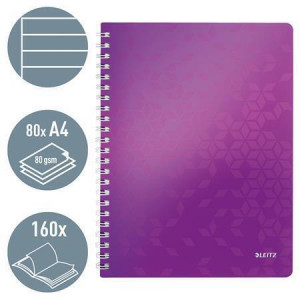 Blok na psaní "Wow", purpurová, A4, linkovaný, LEITZ