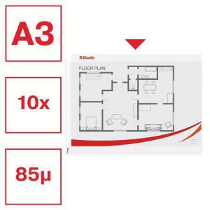 Euroobaly, na šířku, čirá, A3, 85 mikronů, pomerančový povrch, ESSELTE