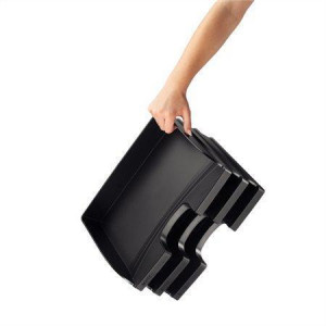 Odkladač "Plus", černá, z boku otevřený, plast, LEITZ