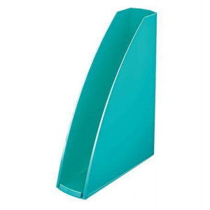 Stojan na časopisy "Wow", metalická ledově modrá, 60 mm, plast, LEITZ
