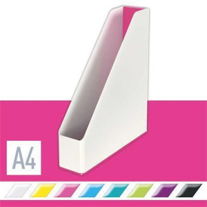 Stojan na časopisy "Wow", růžová, 73 mm, plast, dvoubarevný, LEITZ