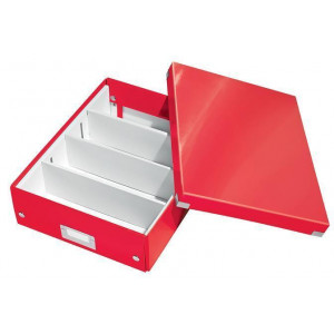 Organizační krabice "Click&Store", červená, vel. M, lesklá, laminovaný karton, LEITZ 60580026