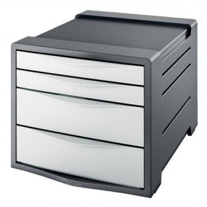 Zásuvkový box "Europost", 4 zásuvky, Vivida bílá, plast, ESSELTE